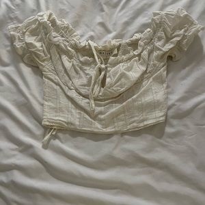 white cropped top